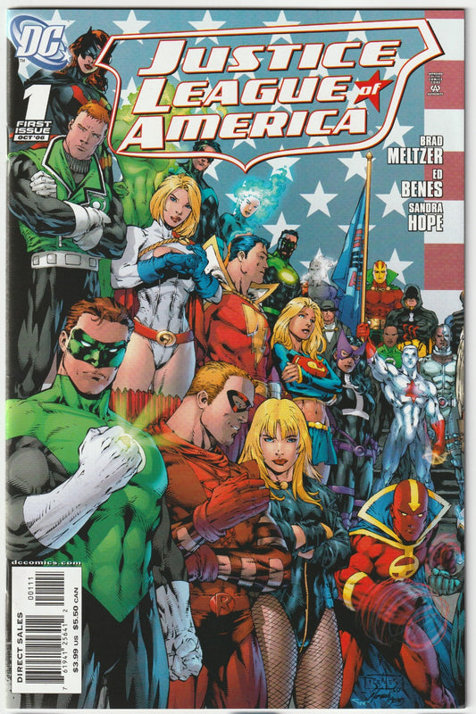 Incredible cover featuring over25 unique DC Heroes. Released in August 2006, this landmark issue kicks off Brad Meltzer’s critically acclaimed run, reuniting Superman, Batman, and Wonder Woman as they rebuild the Justice League following the events of Infinite Crisis. With stunning artwork by Ed Benes and a gripping narrative, this issue introduces a bold new roster and sets the tone for one of the most celebrated JLA arcs of the 21st century.