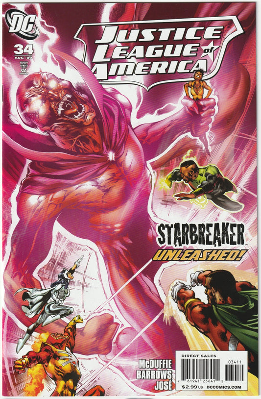 Justice League of America (2006) #34
Clash with destiny in Justice League of America (2006) #34, a collector’s standout pulsing with investment promise! Released in June 2009, this issue ties into “Final Crisis” fallout, as the League battles a fractured reality. McDuffie and Benes deliver cosmic stakes.
Investment Potential & Market Value Highlights: Event-tied JLA #34 shines in a $17.69 billion market (2025). Mid-grade copies hit $15-$25, slabs $50-$75+. Its “Final Crisis” link boosts value, with growth a