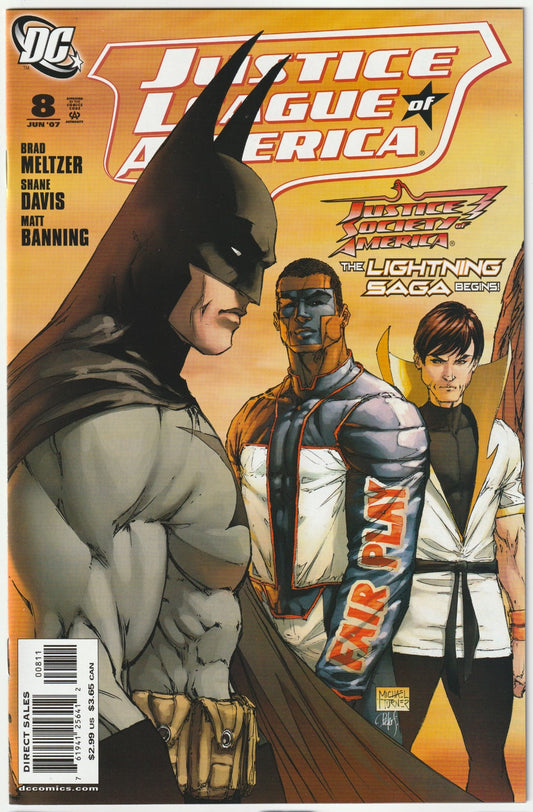 Step into the next chapter of DC greatness with Justice League of America (2006) #8, a collector’s gem pulsing with investment promise! Released in April 2007, this electrifying issue launches a new arc in Brad Meltzer’s stellar JLA run, spotlighting the freshly minted Justice League as they face off against a mysterious threat. With Ed Benes’ dynamic artwork and Meltzer’s razor-sharp writing, JLA #8 builds on the momentum of the roster reveal, offering a fresh start packed with action and intrigue that cem