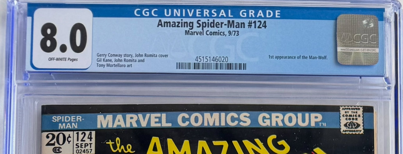 V.I.P. C Bundle – VegasComics.com Exclusive! - $3,245 Value! 500 Blind Bags + Amazing Spider-Man #124 (CGC 8.0) – First Man-Wolf Appearance