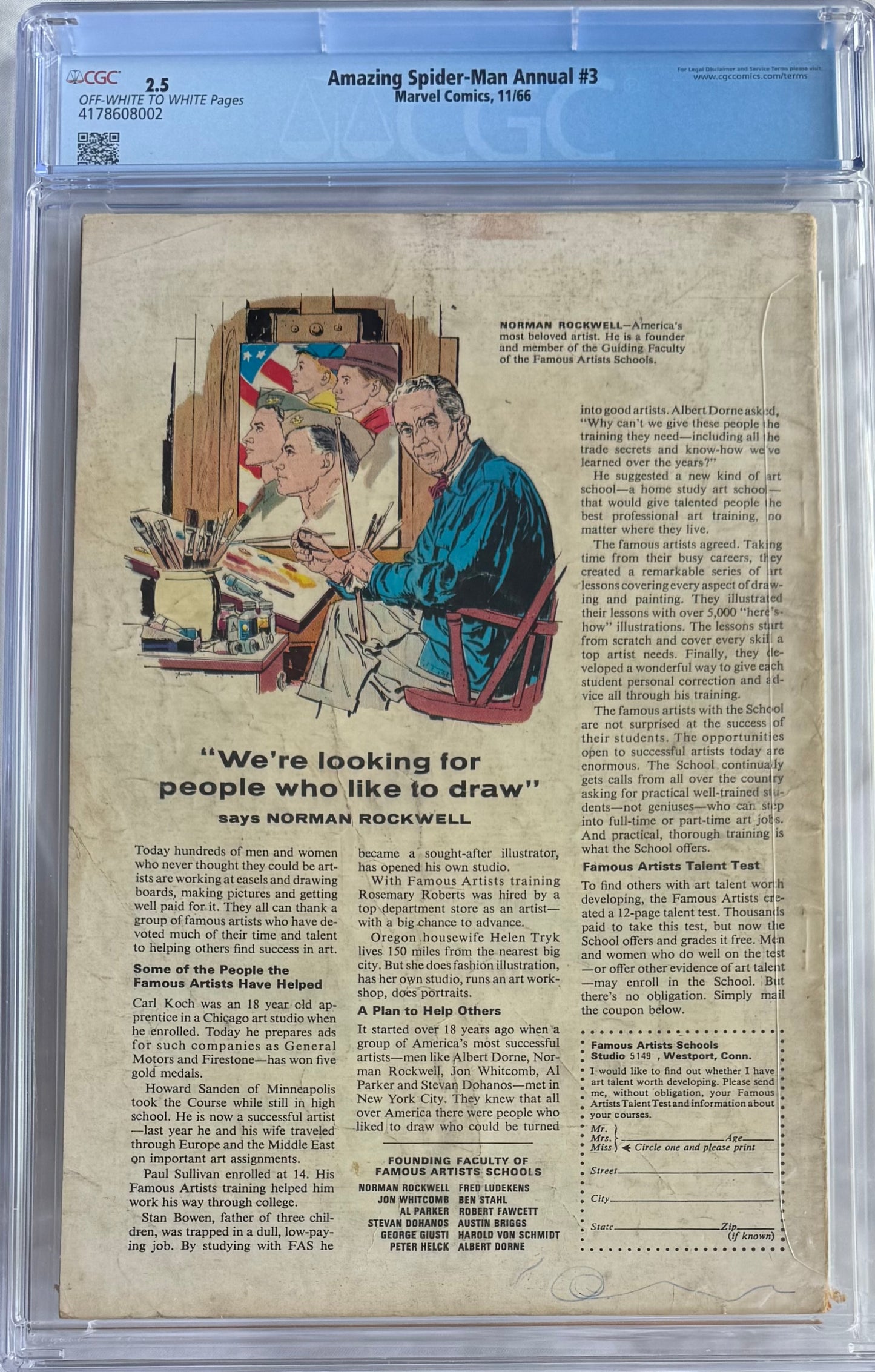 Amazing Spider-Man Annual #3 (CGC 2.5) – Daredevil, Avengers, and Hulk Appearances