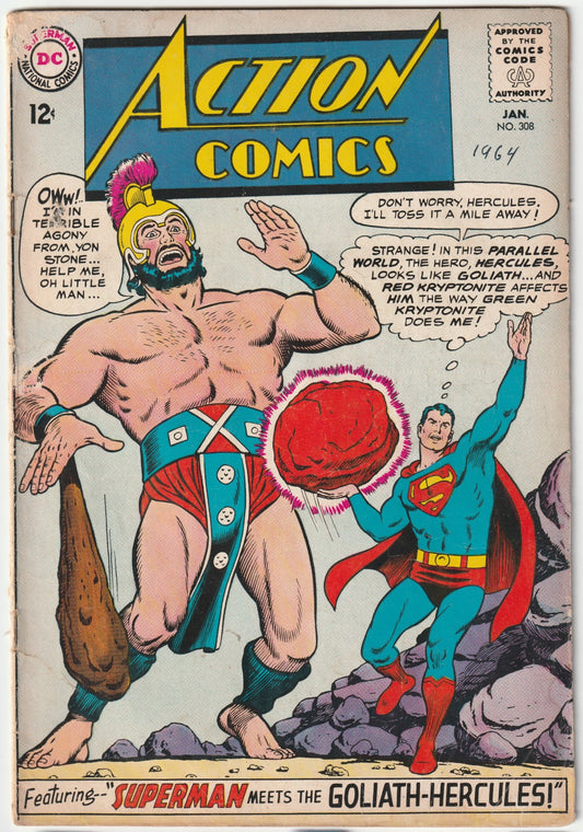 Action Comics #308 Superman: "... Meets the Goliath-Hercules!"& Supergirl: "The Super-Tot from Nowhere!" (GD+)