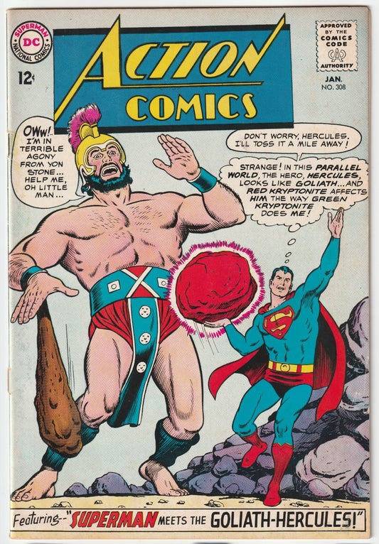 Action Comics #308 Superman: "... Meets the Goliath-Hercules!"$ Supergirl: "The Super-Tot from Nowhere!" (FN+)