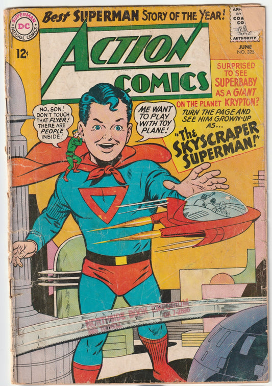 Action Comics #325 Superman: "The Skyscraper Superman!" & Supergirl: "The Ugly Duckling Teacher of Stanhope College" (FR/GD)