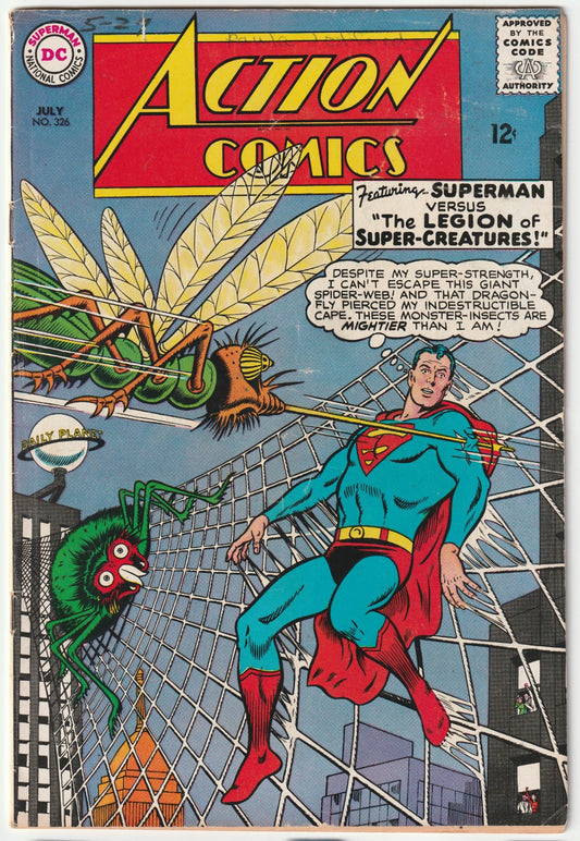 Action Comics #326 Superman: "The Legion of Super-Creatures" & Supergirl: "The Secret of Supergirl's Suitor" (FN/FN+)