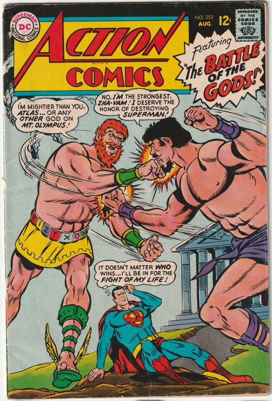 Action Comics #353 "The Battle of the Gods!" & "The Cosmic Collectors!" (VG/VG+)