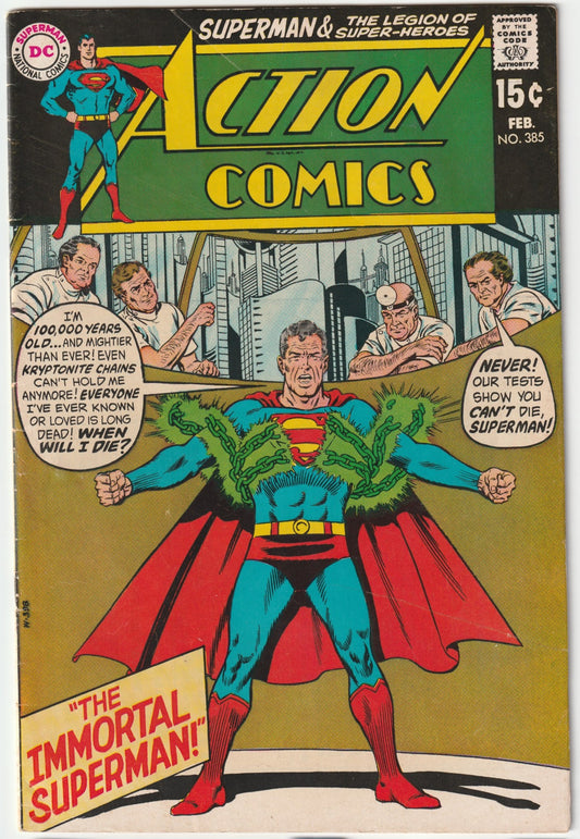 Action Comics (1938) #385 "The Immortal Superman!" & Legion of Super-Heroes: "The Fallen Starboy!" (FN/FN+)