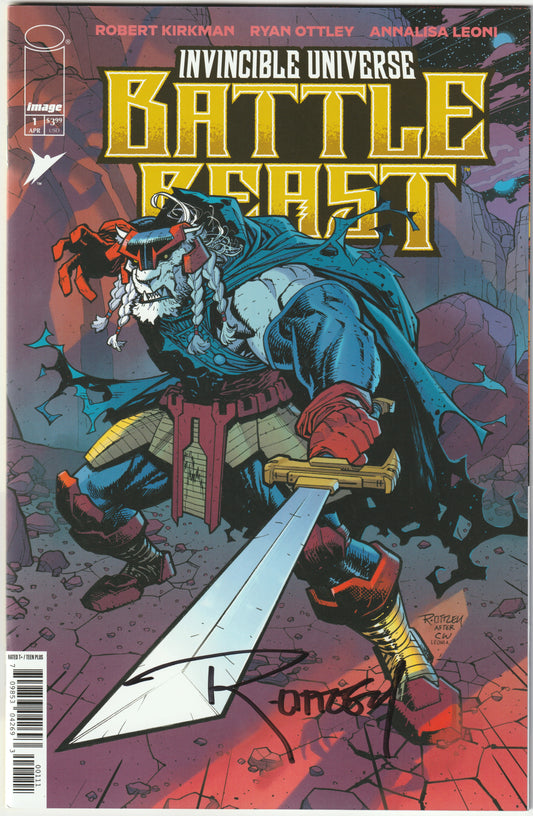 Invincible Universe: Battle Beast #1A– First Print, Ottley & Leoni Variant Cover, Signed by Ryan Ottley (NM/NM+)