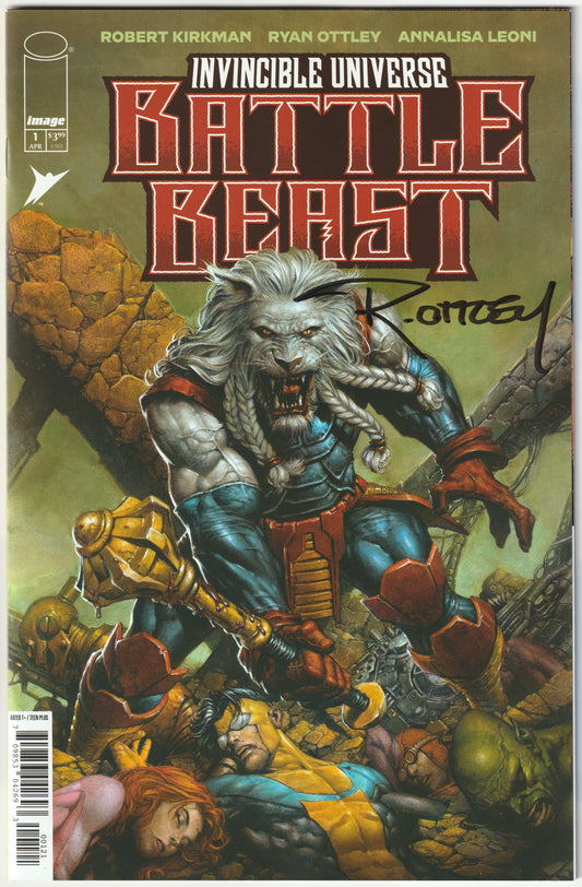 Invincible Universe: Battle Beast #1B – First Print, David Finch Variant Cover, Signed by Ryan Ottley (NM/NM+)