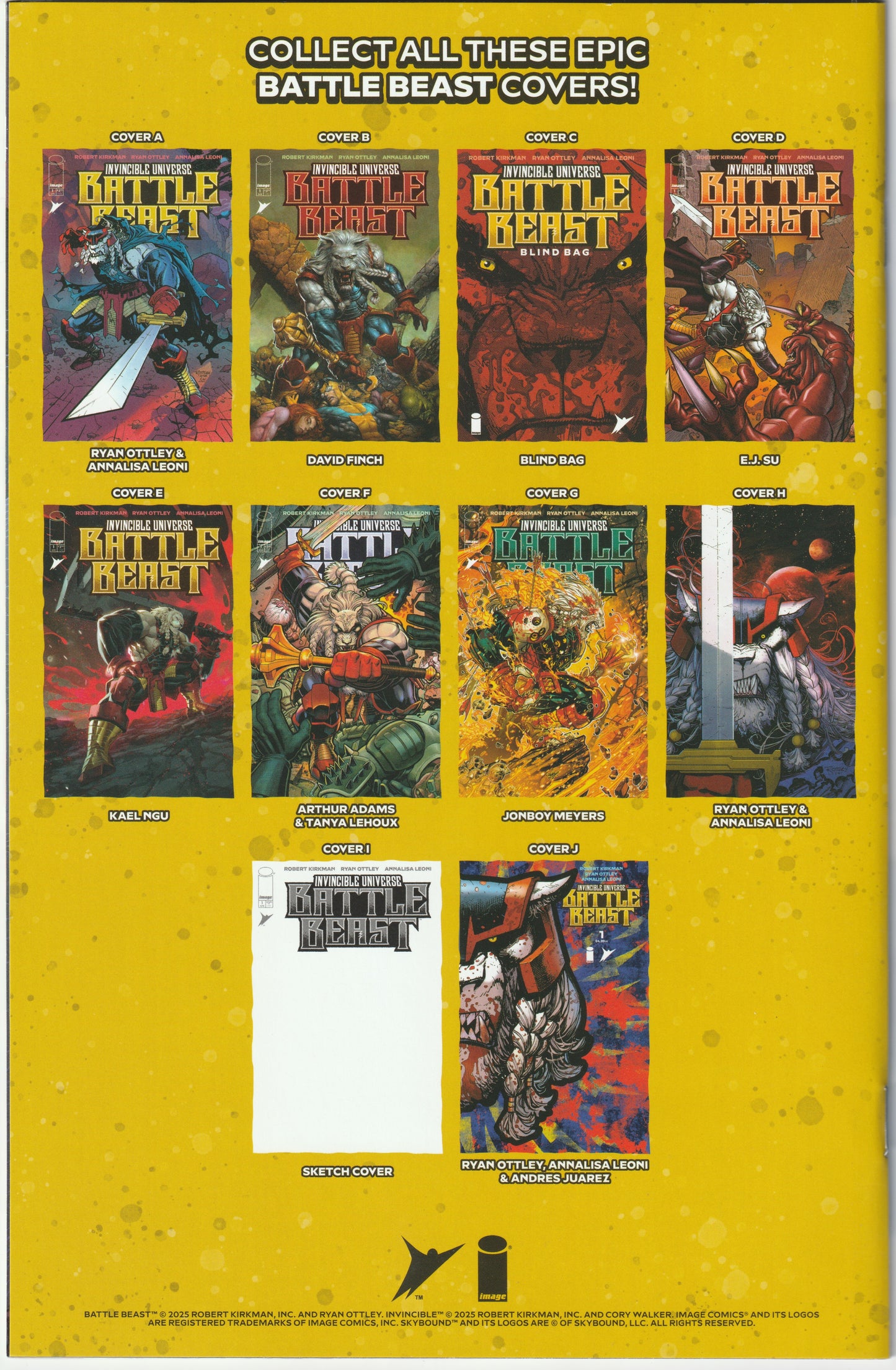Invincible Universe: Battle Beast #1B – First Print, David Finch Variant Cover, Signed by Ryan Ottley (NM/NM+)