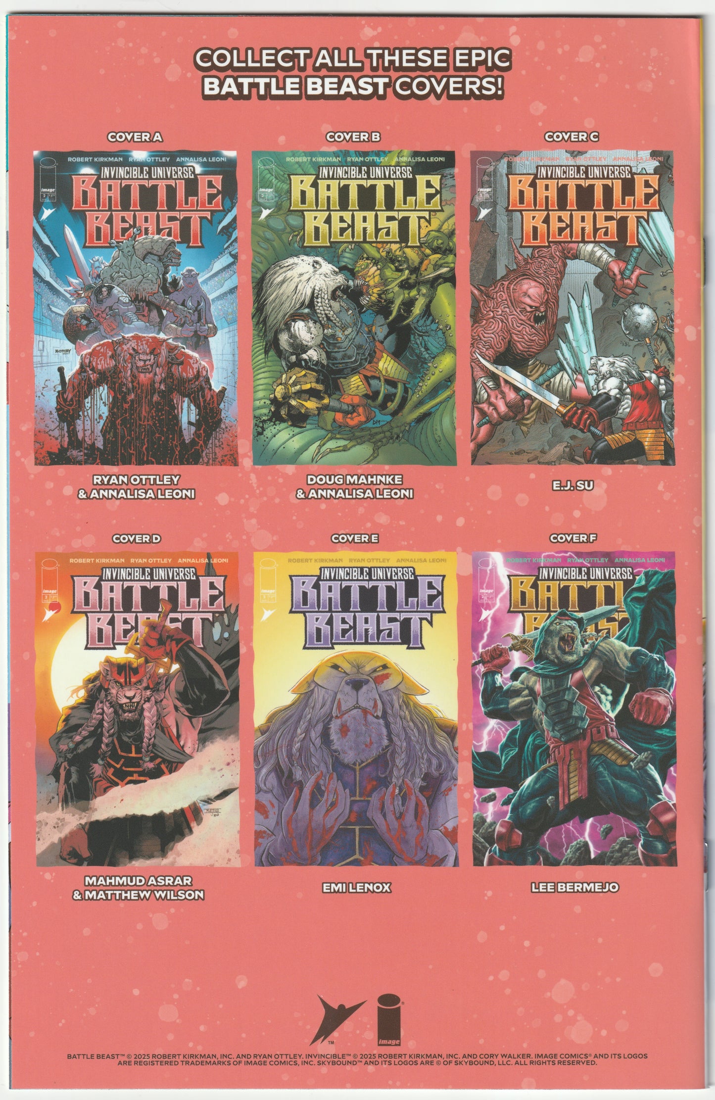 Invincible Universe: Battle Beast #2E – First Print, Emi Lenox 1:50 Incentive Variant Cover E, Signed by Ryan Ottley (NM/NM+)