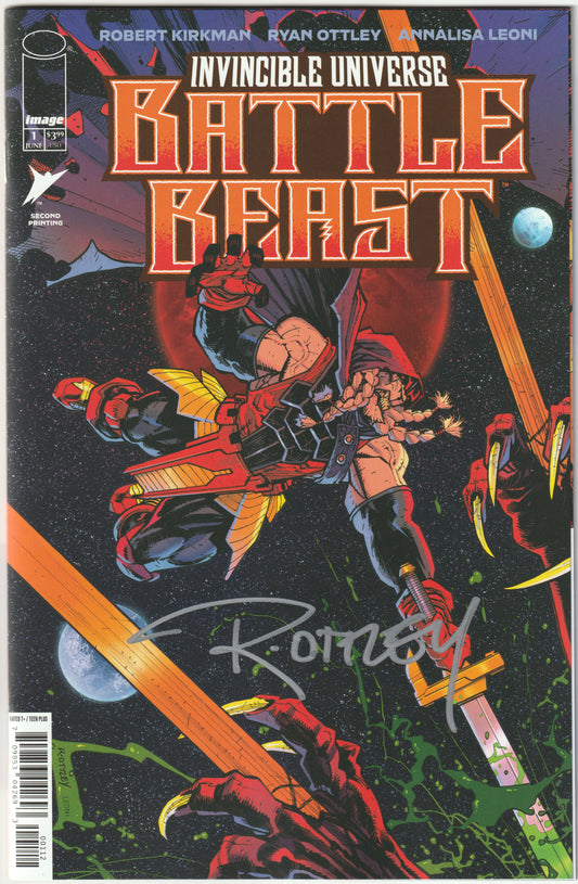 Invincible Universe: Battle Beast #1A – Second Print, Cover A Ryan Ottley Variant, Signed by Ryan Ottley (NM/NM+)