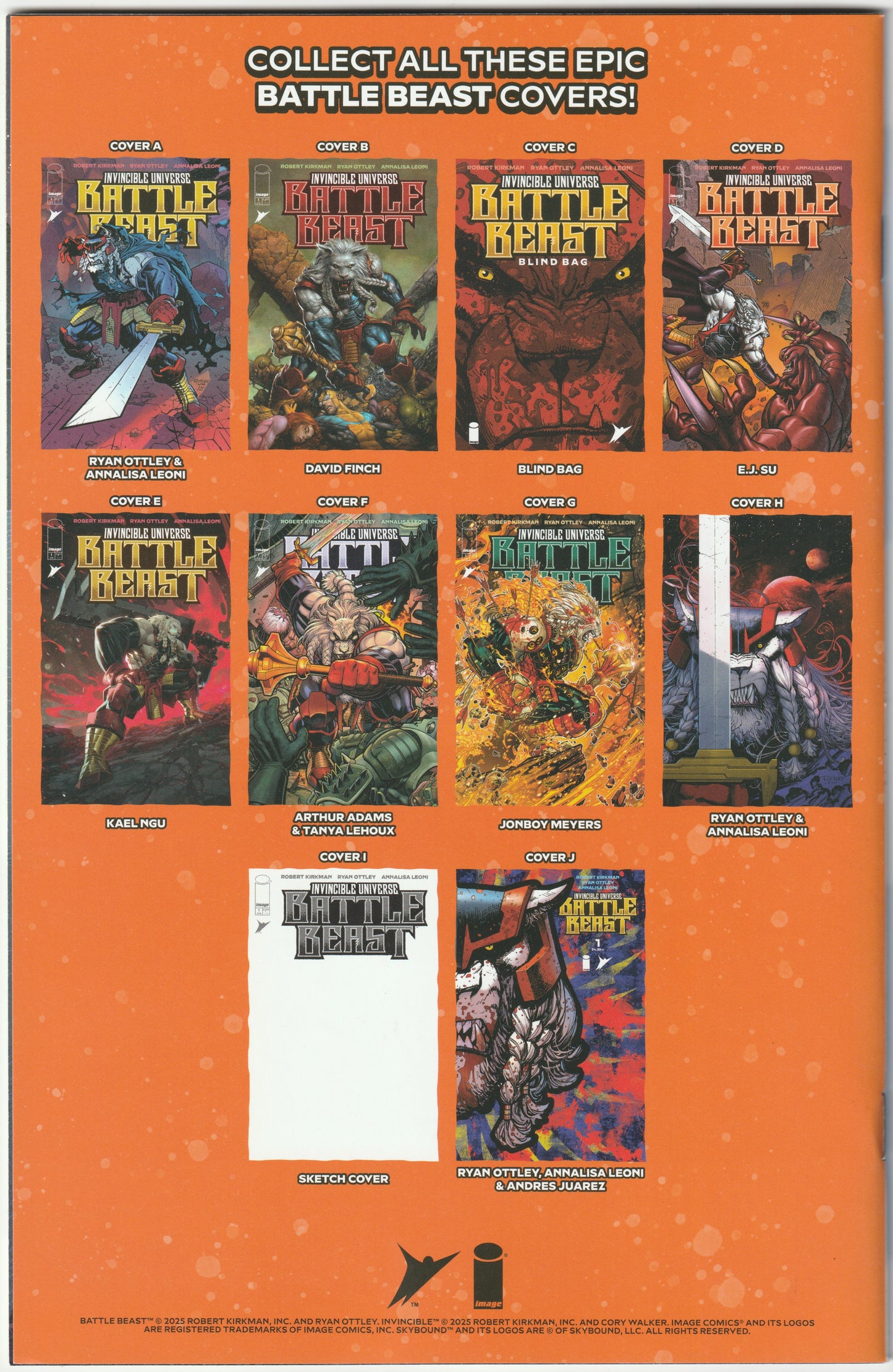 Invincible Universe: Battle Beast #1B – Second Print, Cover B Jason Howard Variant, Signed by Ryan Ottley (NM/NM+)
