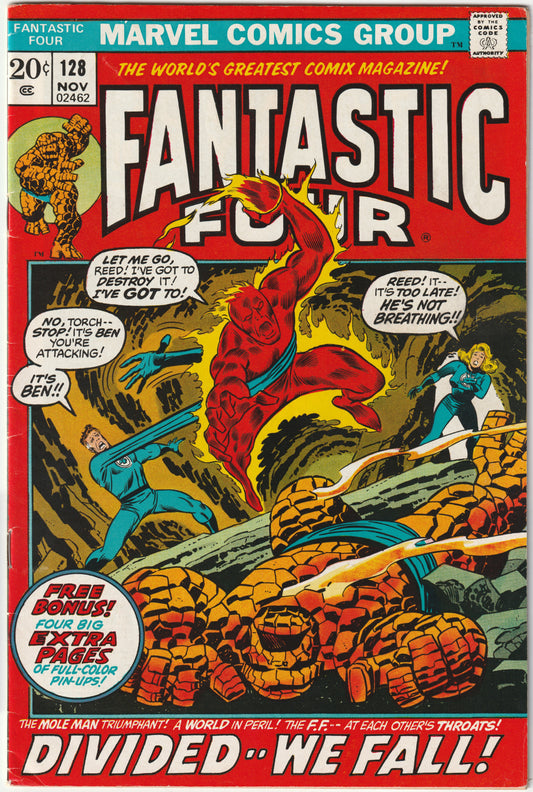 Fantastic Four #128 "Death in a Dark and Lonely Place!" (FN+/VF-) 1st App of Josiah Mandiz