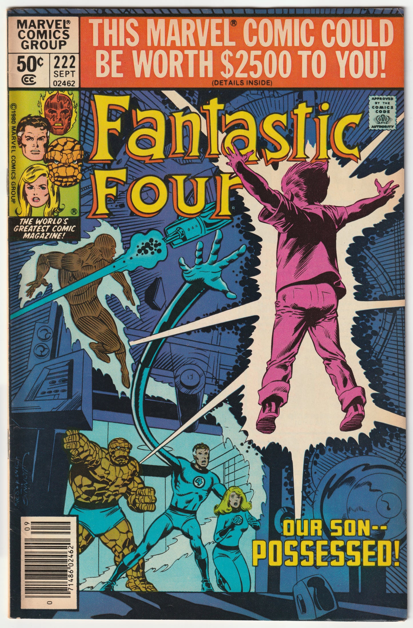 Fantastic Four #222 Newsstand "The Possession of Franklin Richards!" (FN/FN-) 1st App. Lorrie Melton