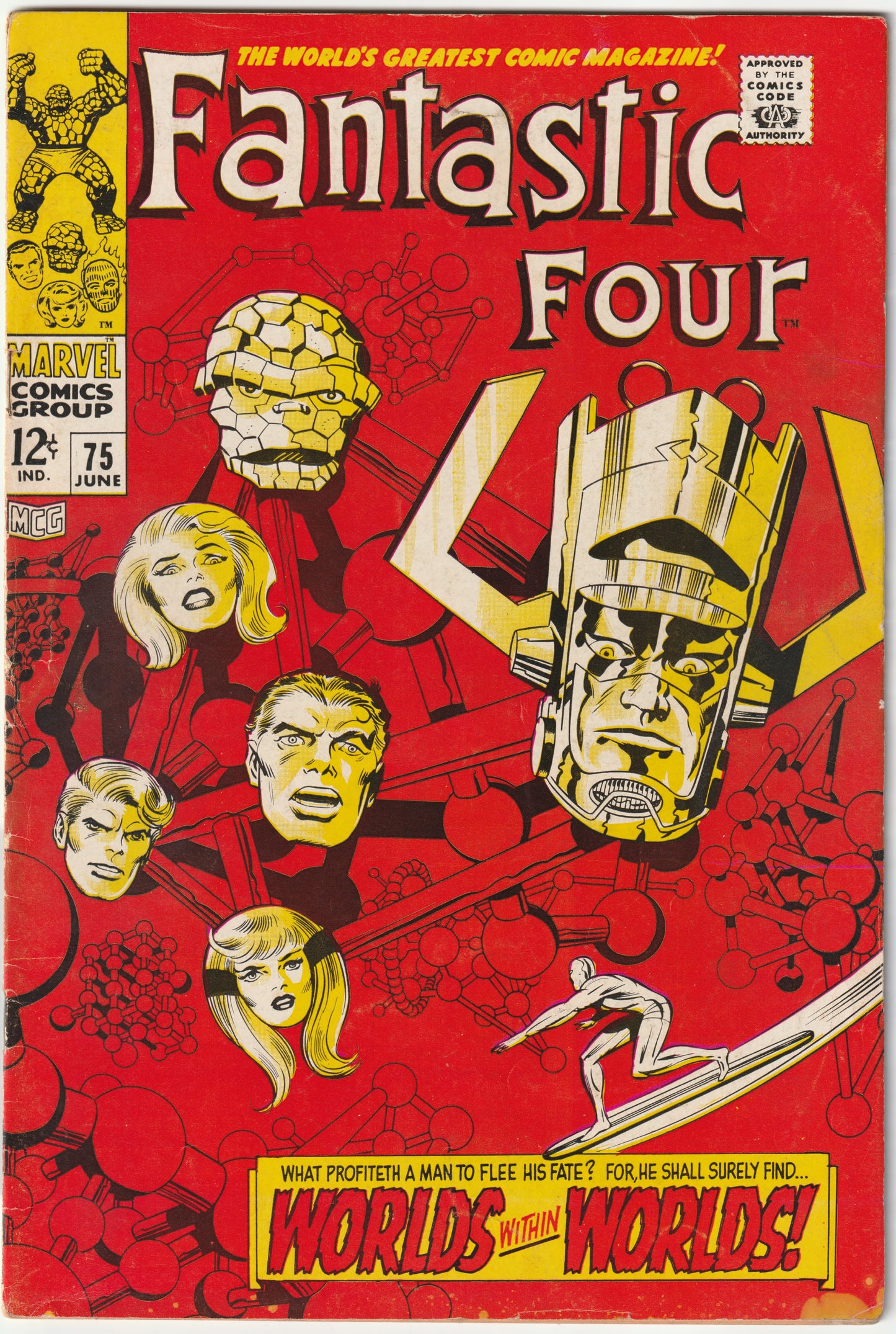 Fantastic Four #75 "Worlds Within Worlds" – Marvel Comics 1968 (FN/FN+)