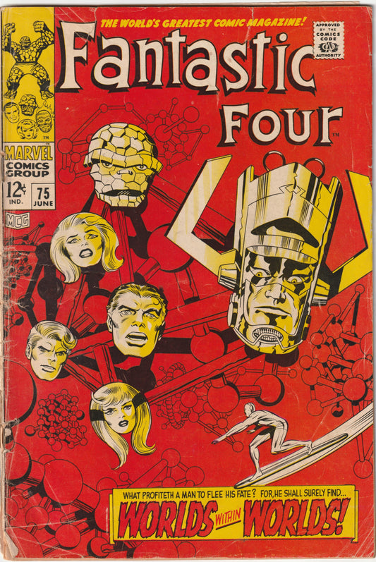Fantastic Four #75 "Worlds Within Worlds" – Marvel Comics 1968 (GD+/VG-)