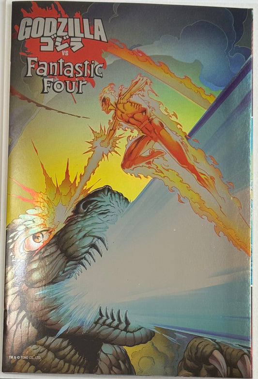 Godzilla vs. Fantastic Four #1 - 1st Print - Mark Bagley Foil Cover – Marvel Comics 2025 (NM)