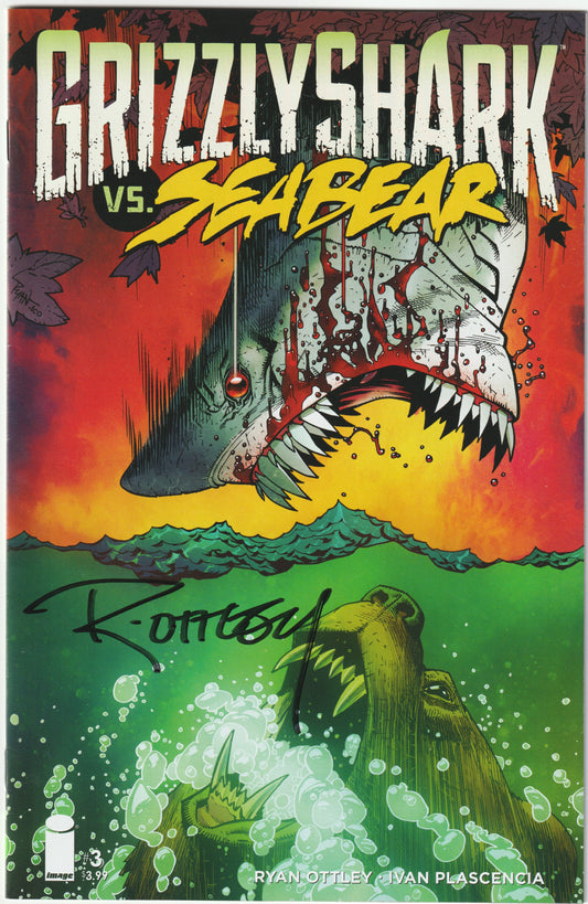 Grizzly Shark #3 (of 3) "GrizzlyShark vs. SeaBear" – First Print, Signed by Ryan Ottley (VF)