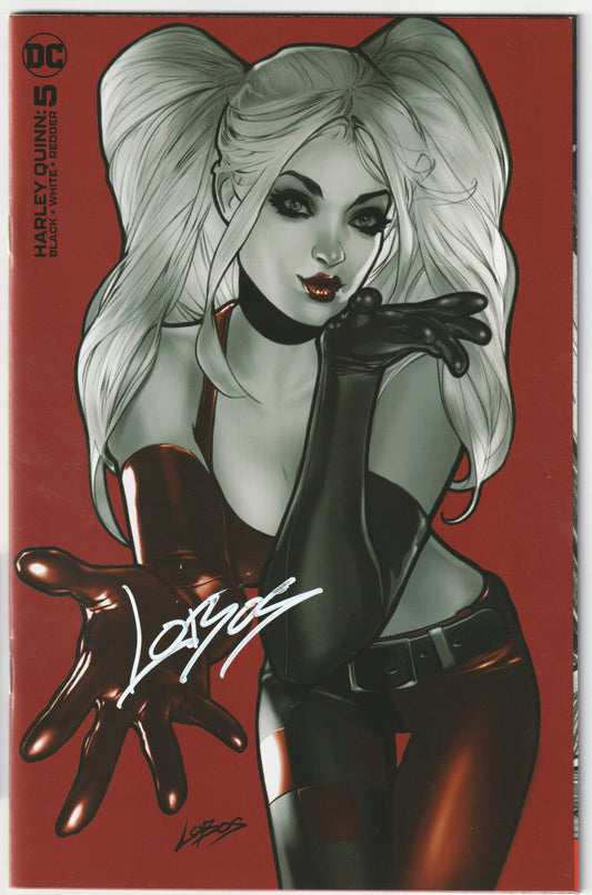 Harley Quinn: Black + White + Redder #5 Pablo Villalobos Virgin Variant Cover Signed with COA – DC Comics 2023 (NM/NM-)
