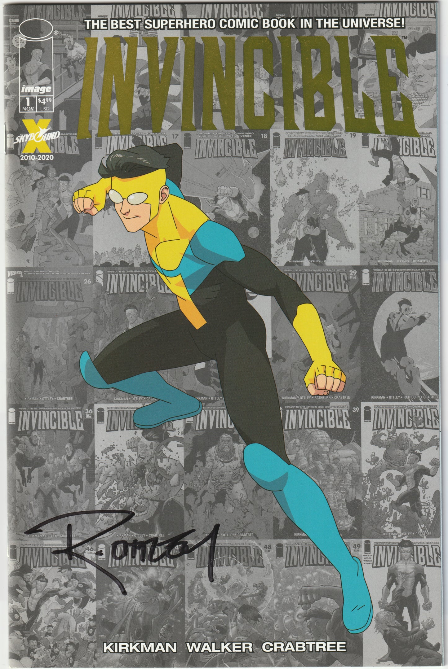 Invincible #1 – Limited Local Comic Store Gold Foil Variant, Signed by Ryan Ottley (NM/NM+)