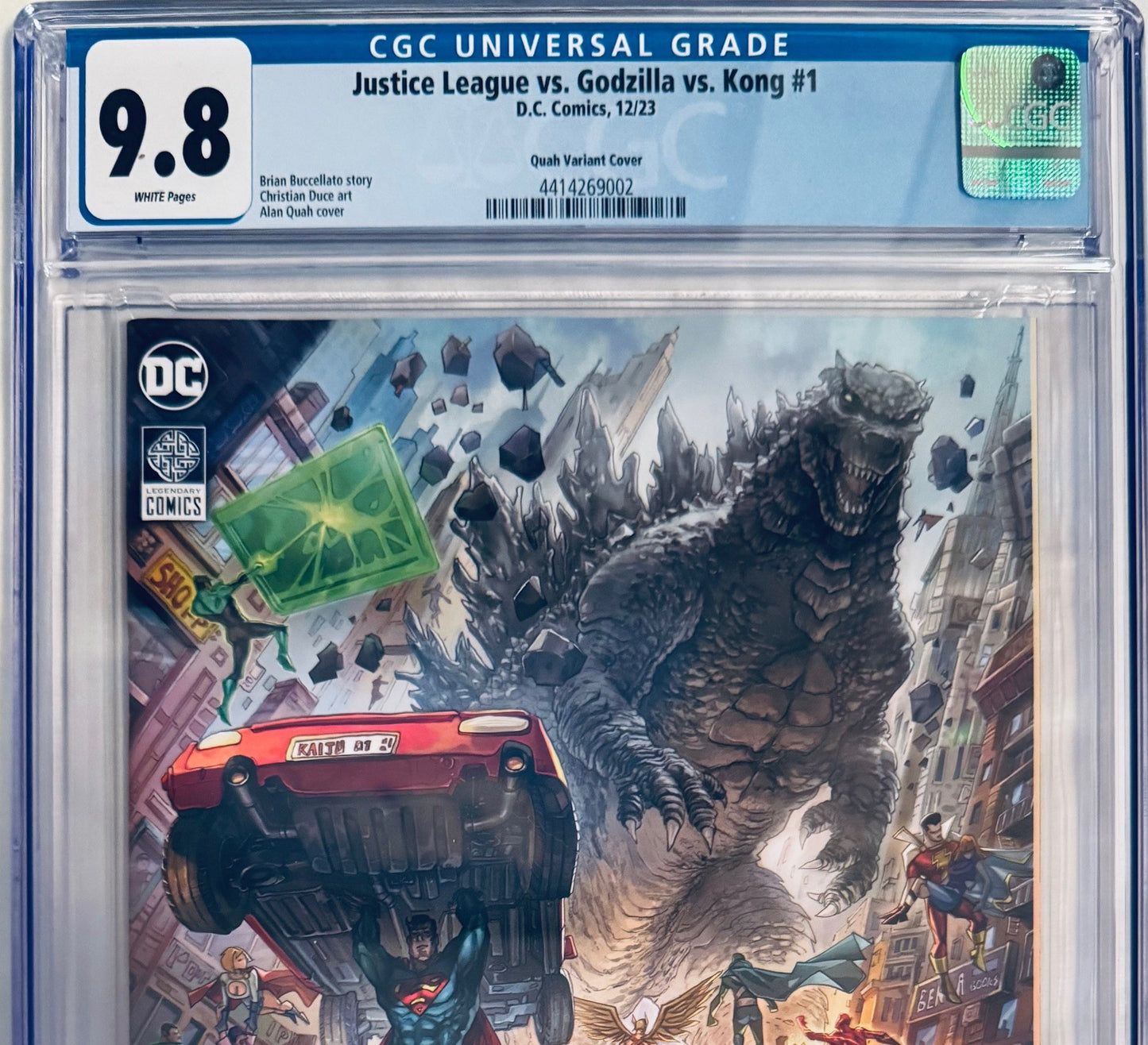 Justice League vs. Godzilla vs. Kong Vol. 1 #1 (2023) – 1:50 Alan Quah Variant Cover CGC 9.8
