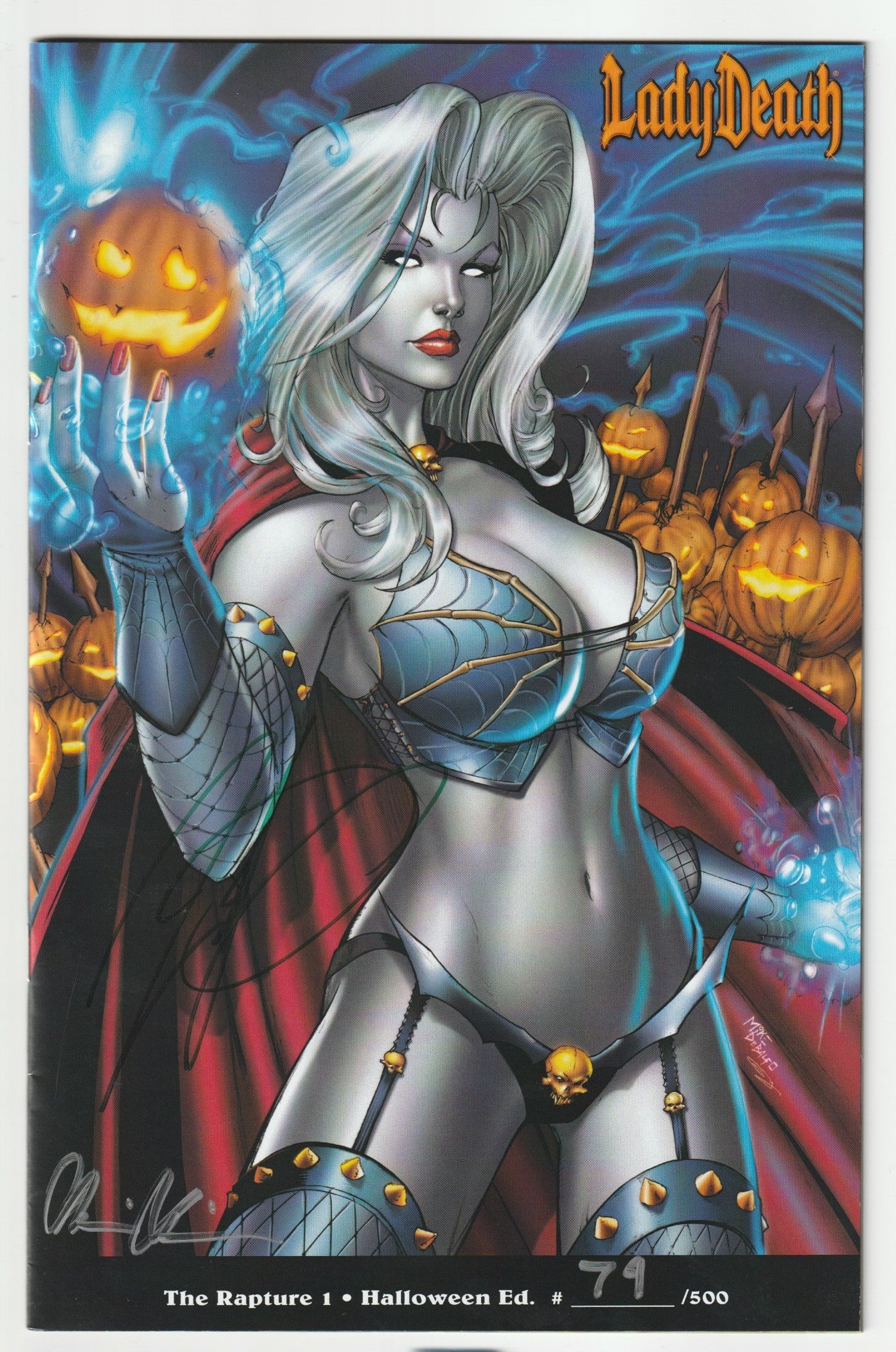 Lady Death The Rapture #1 - Halloween Edition Limited to 500 (Double Signed by Pulido and Debalfo with COA)