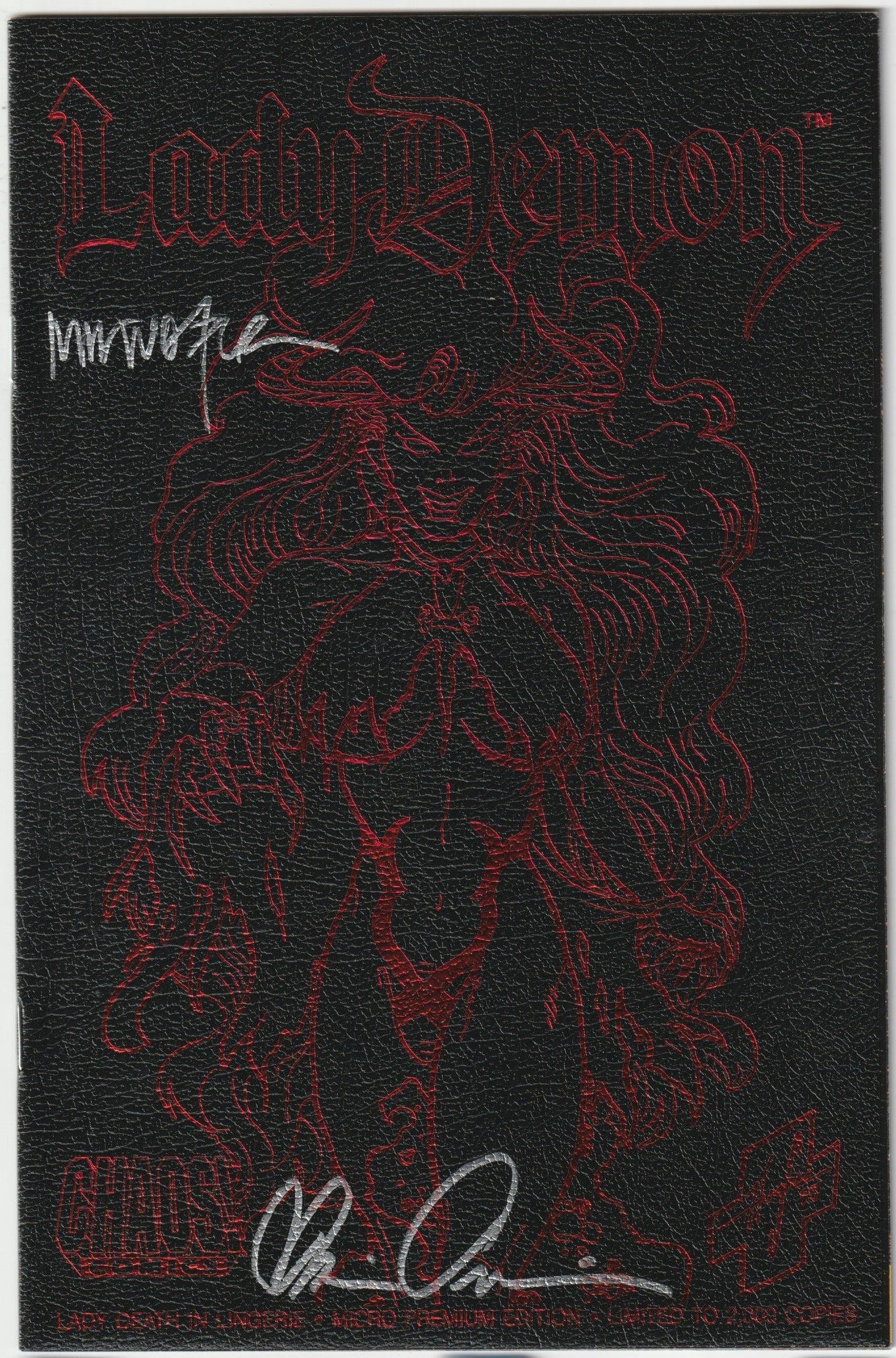 Lady Death in Lingerie #1 – Red Leather Micro Premium Edition (1995) (Signed/COA)