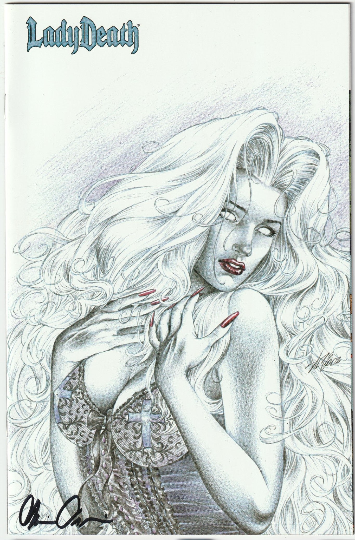 Lady Death: Re-Imagined #1 Super Premium Edition – Signed with COA, NM/NM+