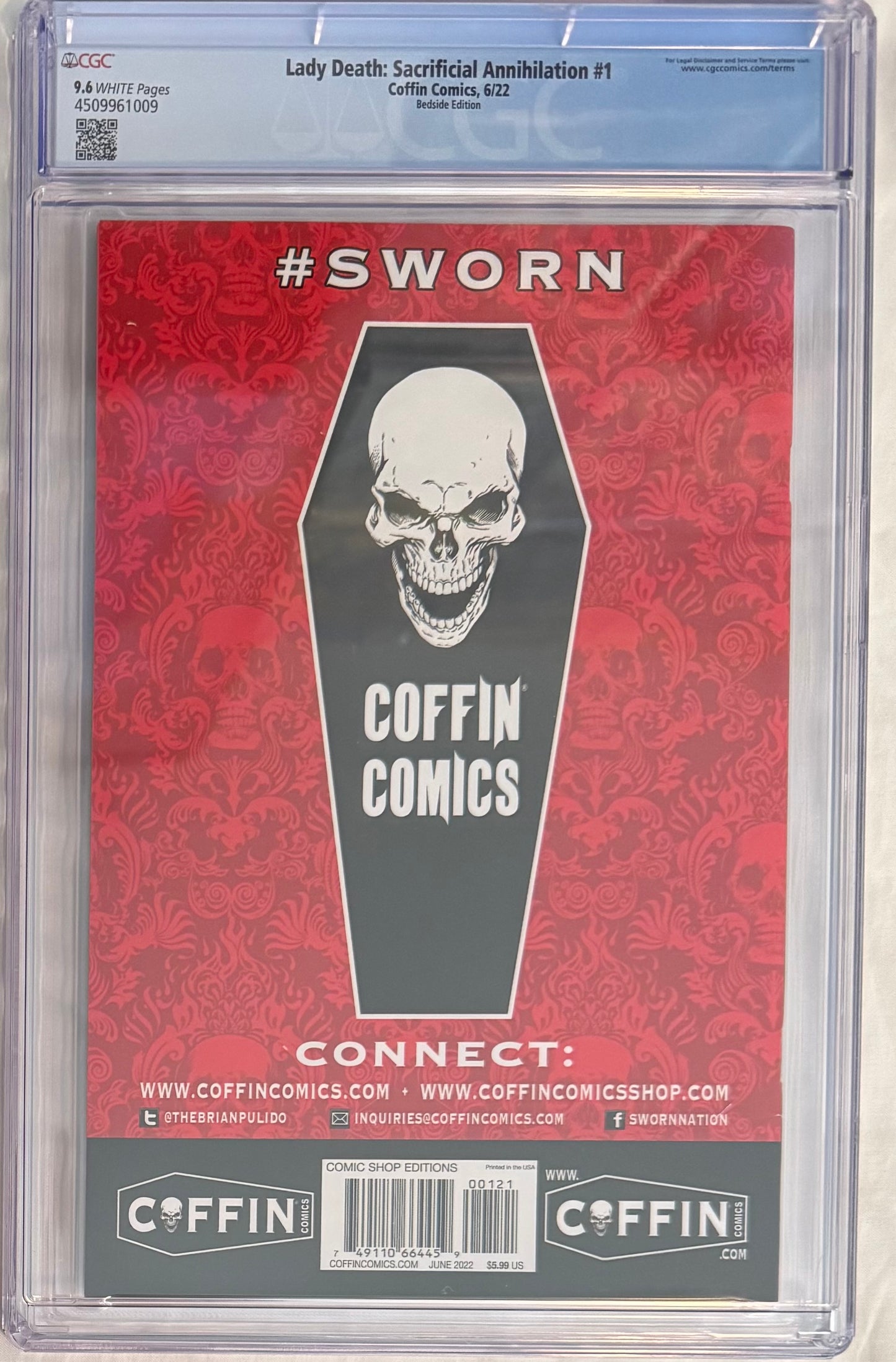 Lady Death: Sacrificial Annihilation #1 Bedside Edition (CGC 9.6)