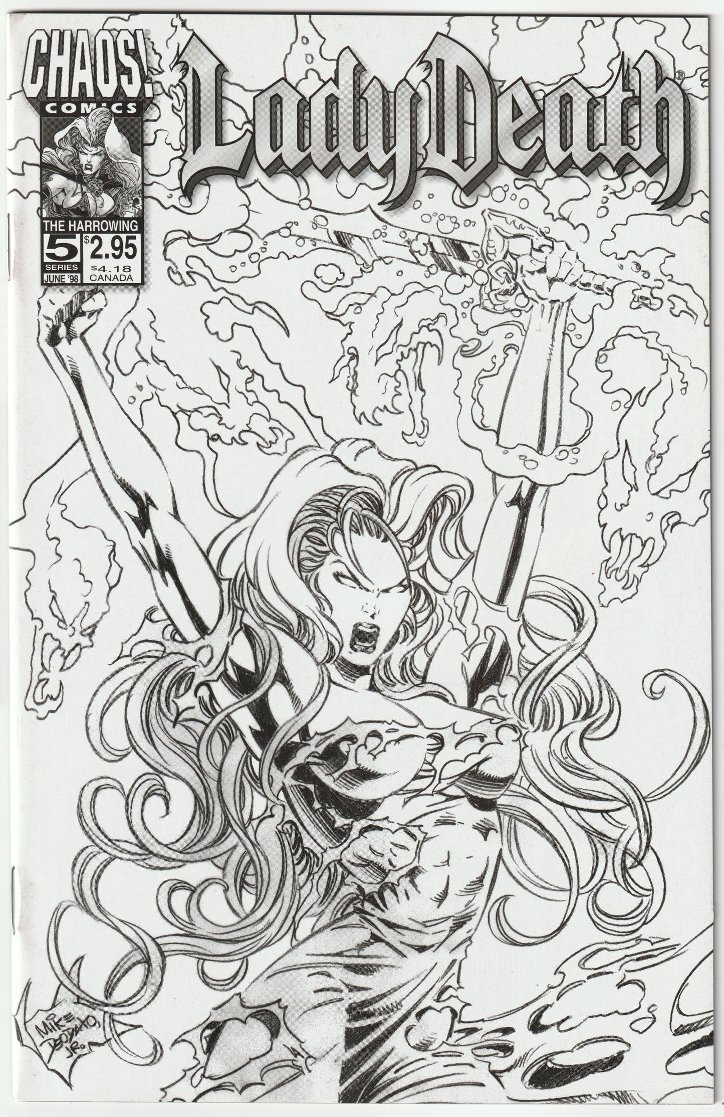 Lady Death #5 – The Harrowing Black & White Variant (1998) (VF/NM-)
