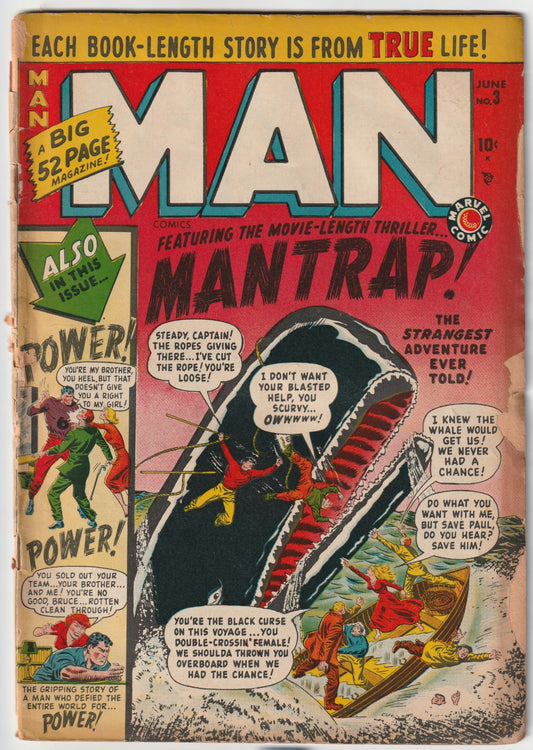 Man Comics #3 - Marvel/Atlas, June 1950 "MARVEL BEFORE MARVEL!"