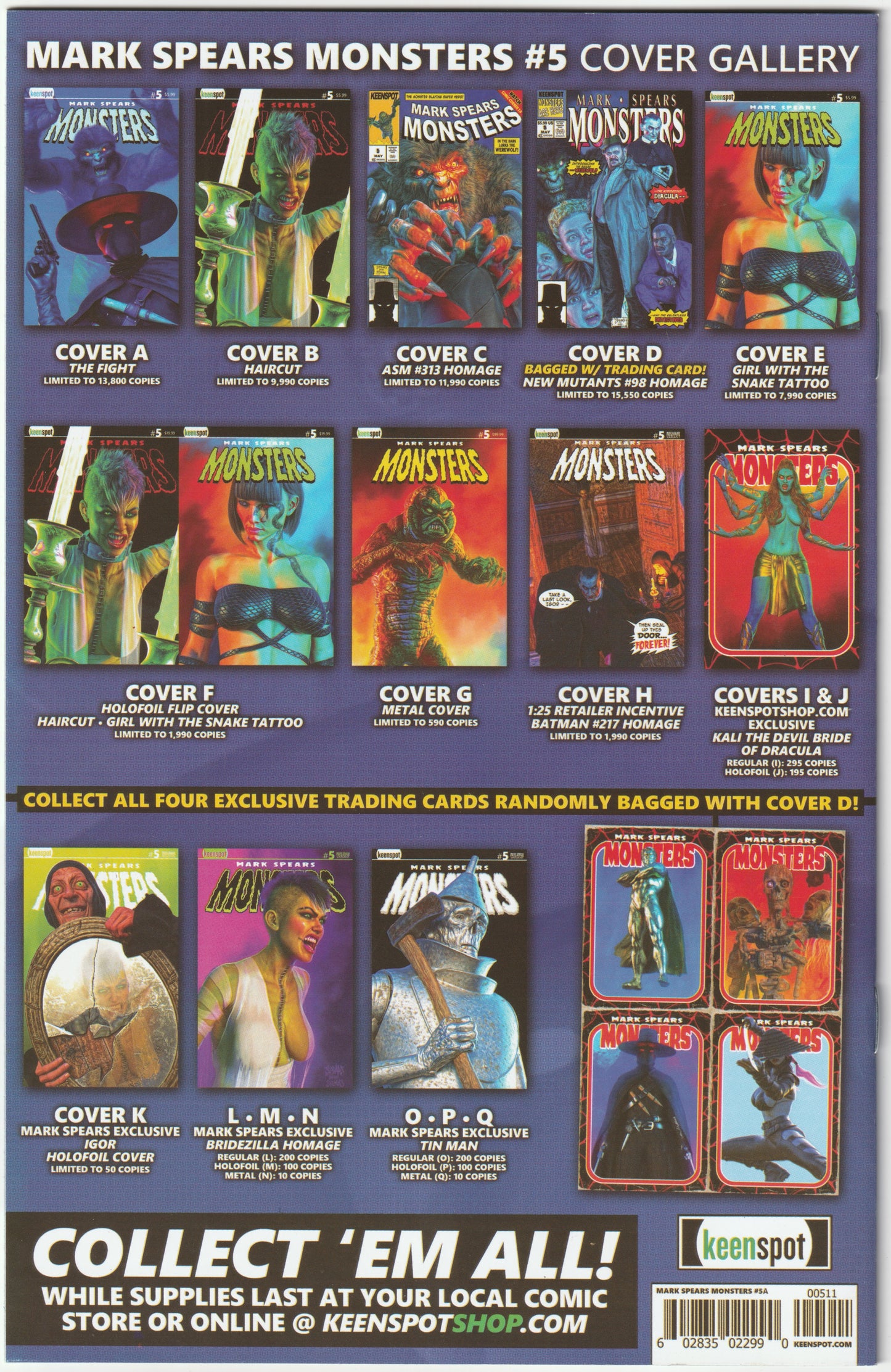 Mark Spears Monsters #5 (First Printing, The Fight Cover A, NM/NM+)