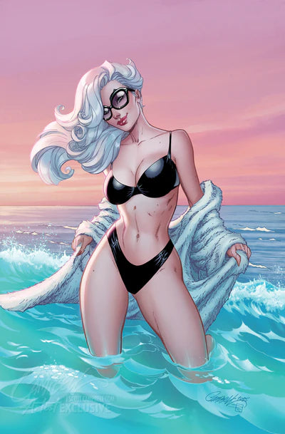 Marvel Swimsuit Special: Friends, Foes & Rivals #1 JSC Artist EXCLUSIVE virgin variant Cover B: Black Cat, limited to 1,500 copies SIGNED with COA (NM/NM+)