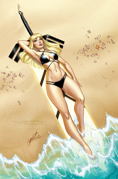 Marvel Swimsuit Special: Friends, Foes & Rivals #1 JSC Artist EXCLUSIVE virgin variant Cover C: Magik, limited to 1,500 copies SIGNED with COA (NM/NM+)