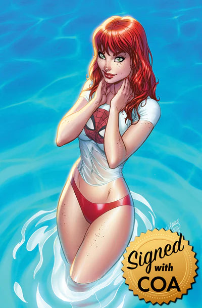 Marvel Swimsuit Special: Friends, Foes & Rivals #1 JSC Artist EXCLUSIVE virgin variant Cover A: MJ, limited to 3,000 copies SIGNED with COA (NM/NM+)