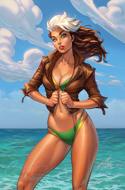 Marvel Swimsuit Special: Friends, Foes & Rivals #1 JSC Artist EXCLUSIVE virgin variant Cover D: Rogue, limited to 1,500 copies SIGNED with COA (NM/NM+)