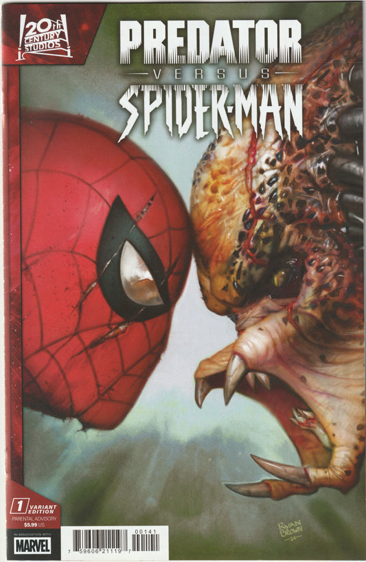 Predator vs. Spider-Man #1 Ryan Brown 1:25 Incentive Variant Cover – Marvel Comics 2025 (NM-)