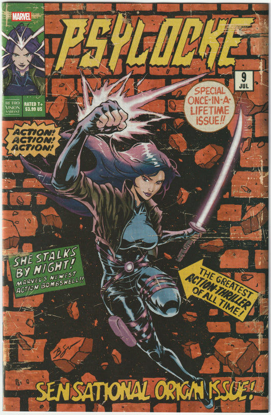 Psylocke #9 (1st Print, Benjamin Su Retrovision Variant, NM/NM+)