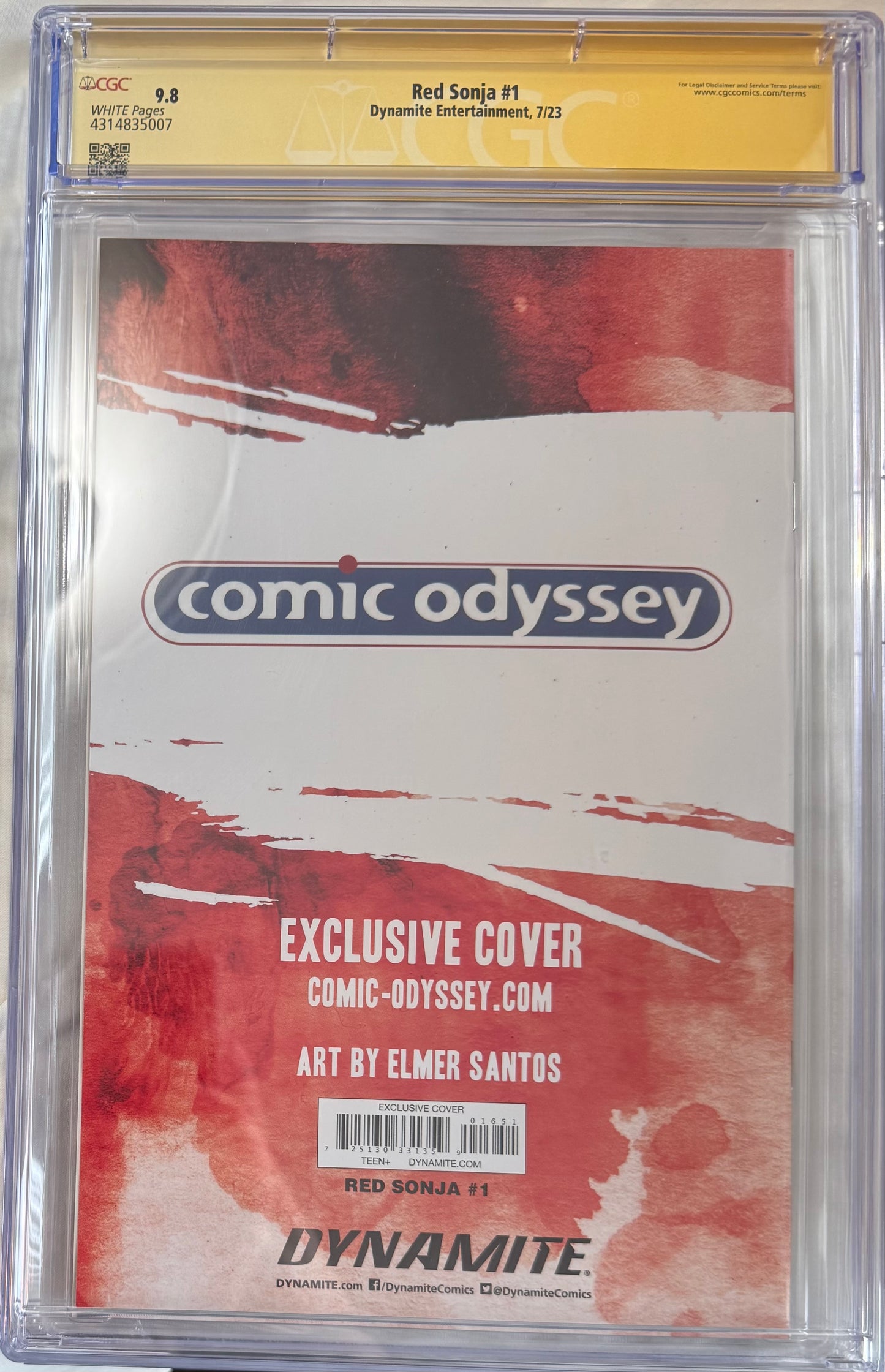 Red Sonja #1 (2023) CGC 9.8 Signed by Elmer Santos – 1 of 7 on CGC Census