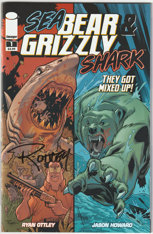Sea Bear & Grizzly Shark #1 – First Print, Extended Edition Signed by Ryan Ottley (VF)