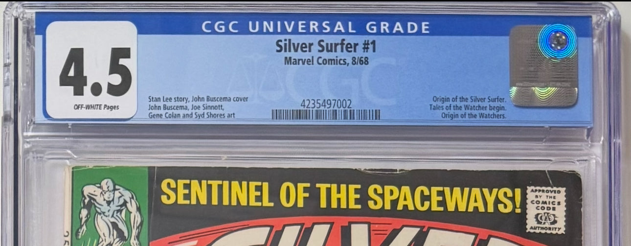 Silver Surfer Vol. 1 #1 "The Origin of the Silver Surfer!" – Marvel Comics 1968 (CGC 4.5, Off-White Pages - Cracked Case!)
