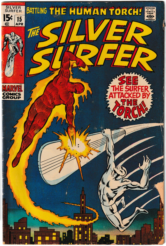 Silver Surfer Vol. 1 #15 "The Flame and the Fury!" – Marvel Comics 1969 (VG/VG+)