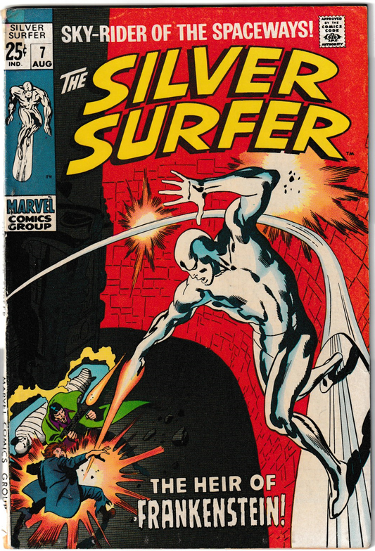 Silver Surfer Vol. 1 #7 "The Heir of Frankenstein!" – Marvel Comics 1969 (VG/FN)
