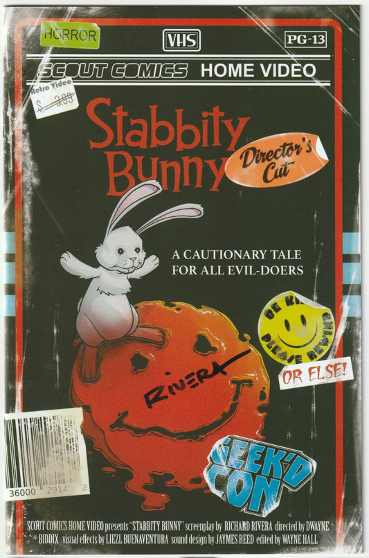 Stabbity Bunny #1 - VHS Video Variant, Signed by Richard Rivera w/ COA
