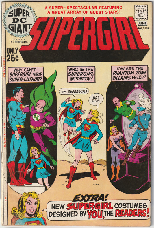 Super DC Giant #S-24 (1971) – Key Supergirl New Suit Cover (FN+/VF-)