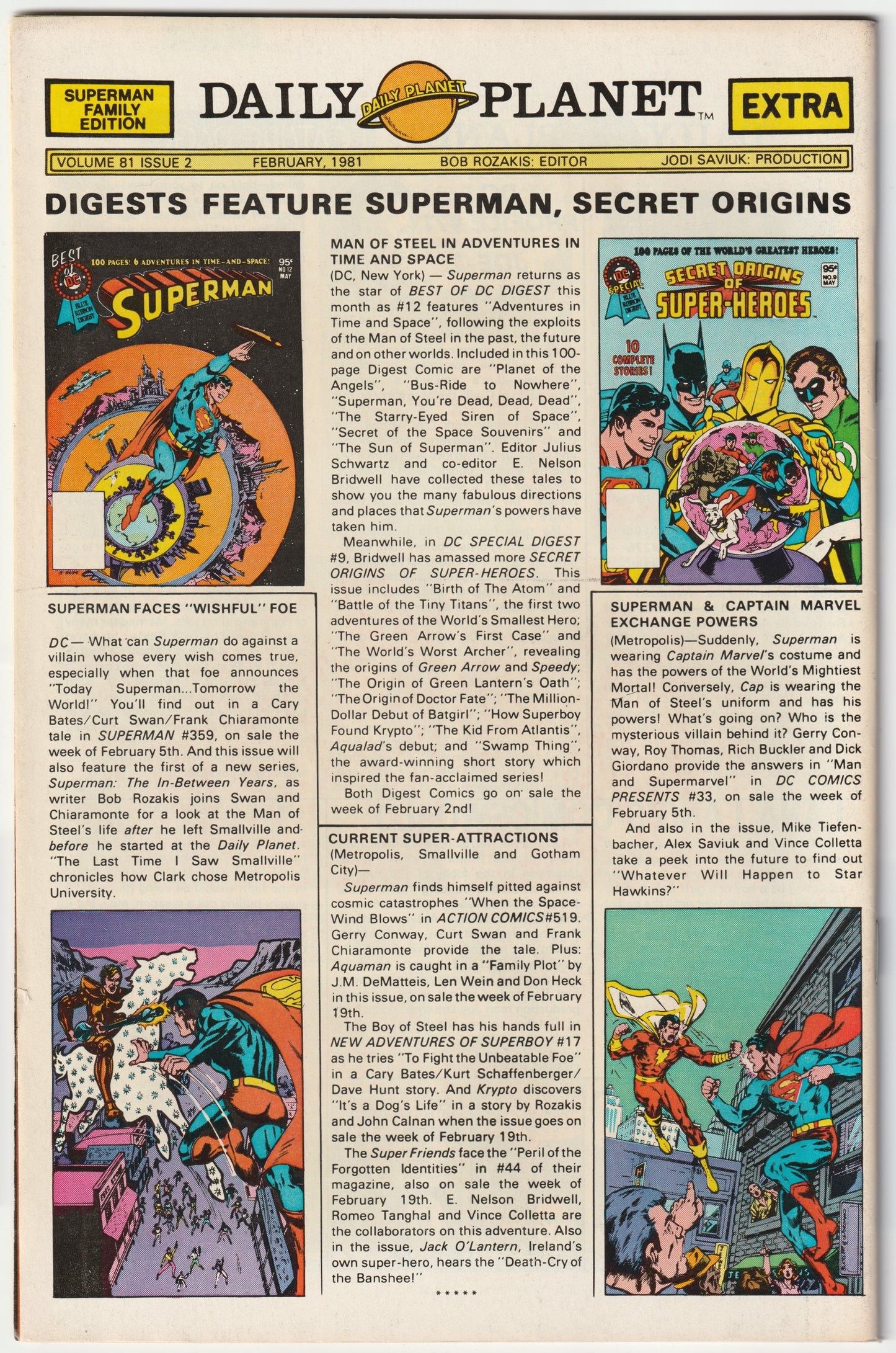Superman Family Vol. 1 #207 (1981) – Key Supergirl and Krypto Stories (FN)