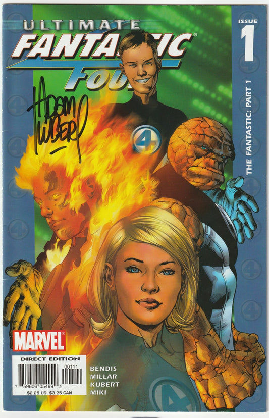 Ultimate Fantastic Four #1 (1st Print, Signed Adam Kubert with COA, VF+/NM-) - Ships in Mylar