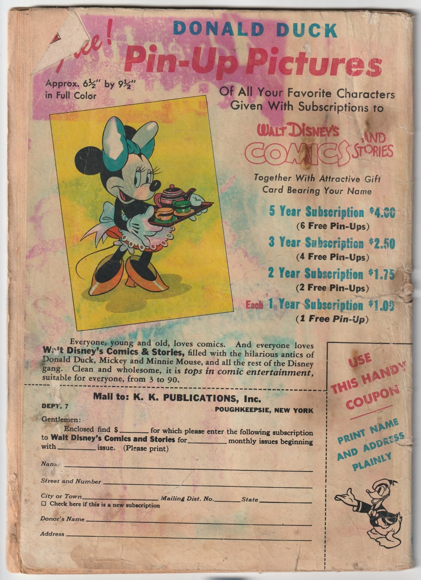 Walt Disney's Comics and Stories #10 - "Donald Duck and Goofy" (Dell Comics, July 1947) (GRADE .5)