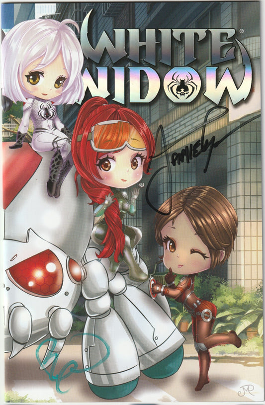 White Widow #5 Kickstarter Jenna Powell Wrap-Around Silver Holo-Foil 2x Signed COA